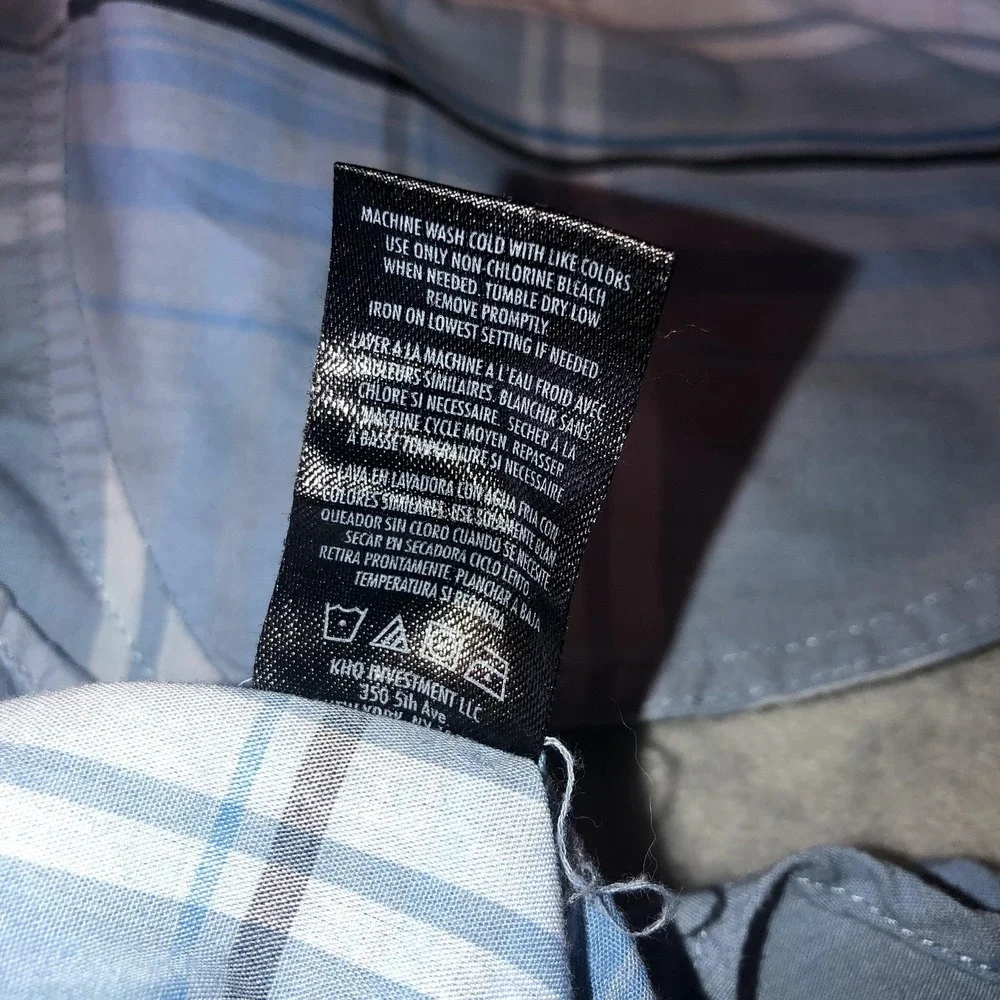 Calvin Klein Jeans Shirt‎ Boys Size 8 Blue Plaid Button Up Long Sleeve CK Logo